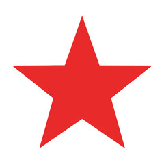 Obraz premium Vibrant red star symbol with bold sharp edges isolated on a clean white background exuding simplicity and modern design