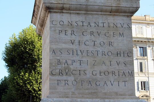 Constantinvs inscription Saint John Lateran August 2024 Latin epigraph