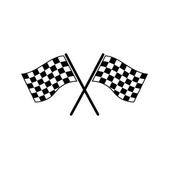 flag, racing, checkered, finish, motorsport, race, speed, competition, icon, vector, svg, symbol, minimal, flat, crossed, sport, banner, automotive