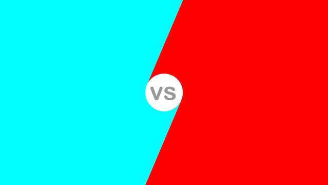  Blue and red versus background for competition and comparison concept