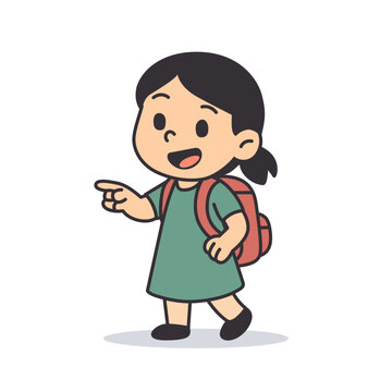 Confident Young Student Ambassador Pointing Forward, Modern Minimal Education Vector Illustration
