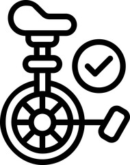 unicycle line icon. Clean and minimalist vector icon for websites, mobile apps, presentations, and logos. Fully scalable and customizable for any project. © Yaprativa