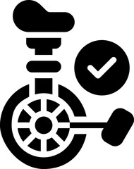 unicycle glyph icon. Strong and solid vector icon for websites, mobile interfaces, presentations, and visual branding. High quality and easy to edit. © Yaprativa