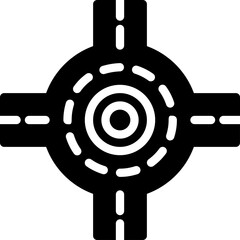Obraz premium roundabout glyph icon. Strong and solid vector icon for websites, mobile interfaces, presentations, and visual branding. High quality and easy to edit.