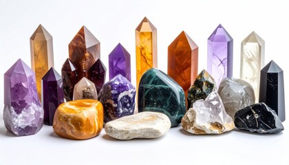 Assorted Crystal Collection - Amethyst, Quartz, and More for Healing and Decoration.