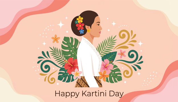 Beautiful Indonesian Woman in Traditional White Kebaya