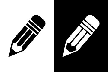 pencil icon vector illustration black white background