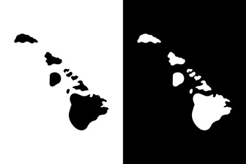 Bahamas Map Icon Silhouette. Minimal Flat Vector Country Map Isolated on White and Black Background