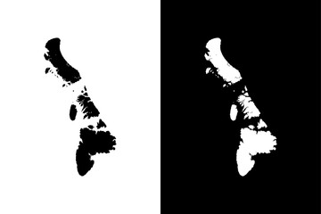 Vector Map Icon Silhouette of The Bahamas. Simple Flat Design Illustration on Black and White Background