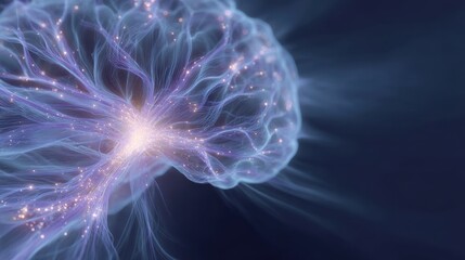 Fototapeta premium Brain psychology concept focused on mental processes and neural function.