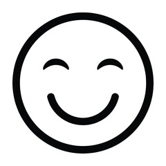 Fototapeta premium Smiling face symbol expressing happiness and positivity in minimalist style