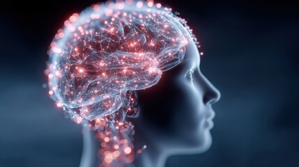Obraz premium Psychological study of human brain functions and cognitive activity.