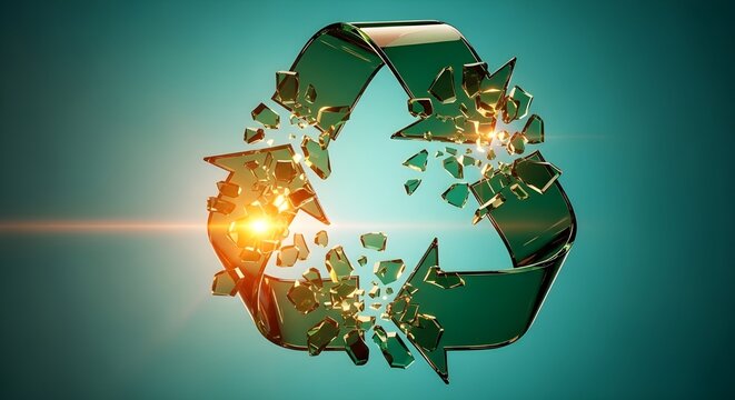 Un emblema futurista para combatir los residuos electr&oacute;nicos m&oacute;viles: fusionar el dise&ntilde;o moderno con la responsabilidad ecol&oacute;gica, reciclar residuos, reciclar y proteger el medio ambiente.