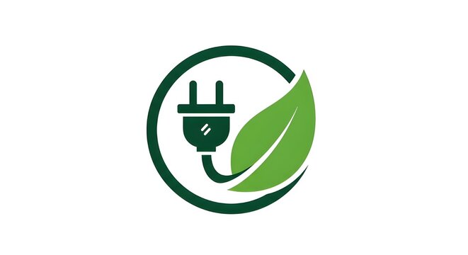 Icono de ahorro de energ&iacute;a verde renovable.
 Signo de s&iacute;mbolo de icono de poder econ&oacute;mico, ilustraci&oacute;n vectorial
