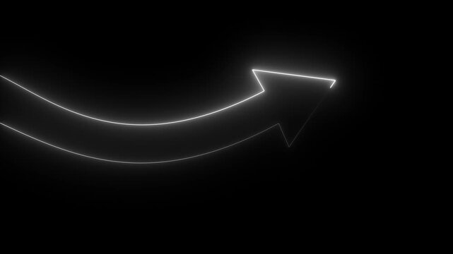 Glowing neon Business operational changes. Successful business turnaround and performance recovery. Businessperson tapping a rising arrow.4k video animation.