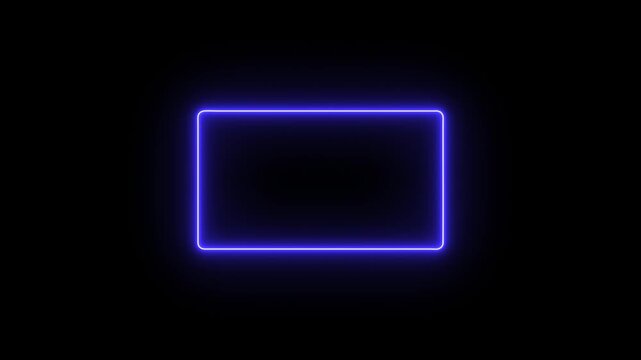 Looping HUD tech neon rectangle frame with vibrant RGB glow, perfect for futuristic intros, tech overlay, game streaming background. sci-fi digital content . 4k video