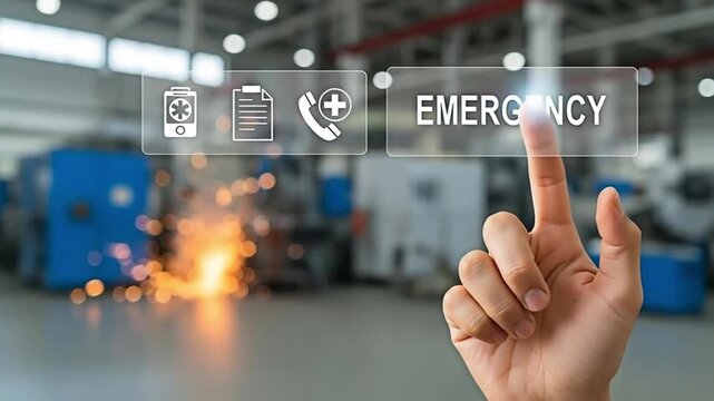 A finger is pressing the emergency button for the concept of Healthcare and urgent need.