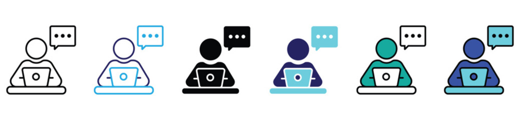 Customer Support and Online Chat Service Icon Set