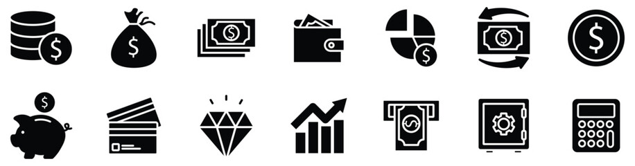 Modern Finance and Economy Editable Stroke Icons