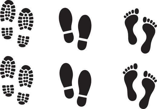  Footprints Shoe Prints Barefoot Prints Walking Steps Icons