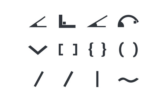 Form obtuse simple icon slash parenthesis vector angle generation image right backslash