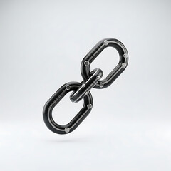 Obraz premium Black Metal Chain Link Icon on White Background