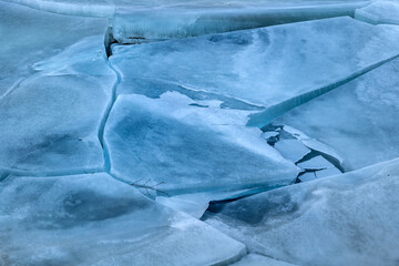 Fototapeta premium Abstract background of ice structure in a river landscape