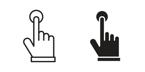 Obraz premium Hand click icon set. Linear style. Vector icons