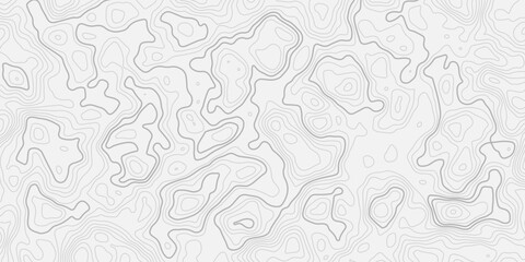 Obraz premium Detailed Topographic Contour Line Map with Abstract Mountain Relief Texture Seamless Minimal Geographic Pattern Background