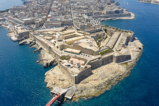 Fort St Elmo and Valletta peninsula aerial view - Valletta, Malta