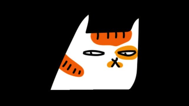 Minimalist Funny Unimpressed Hand Drawn Cat Doodle