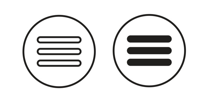 Menu icon set. Linear style. Vector icons