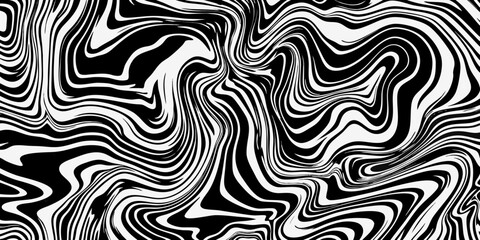Obraz premium Abstract swirling lines create a hypnotic black and white pattern