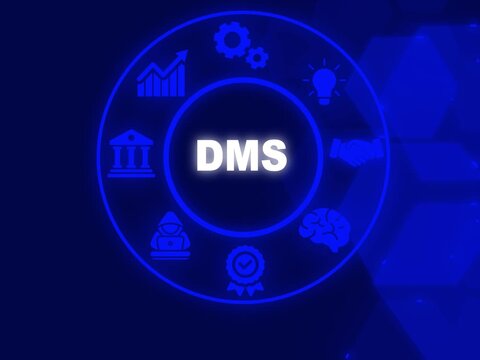Document management DMS System Digital rights management. Business, Technology, Internet and network concept. technology abstract background of animation concepts.	