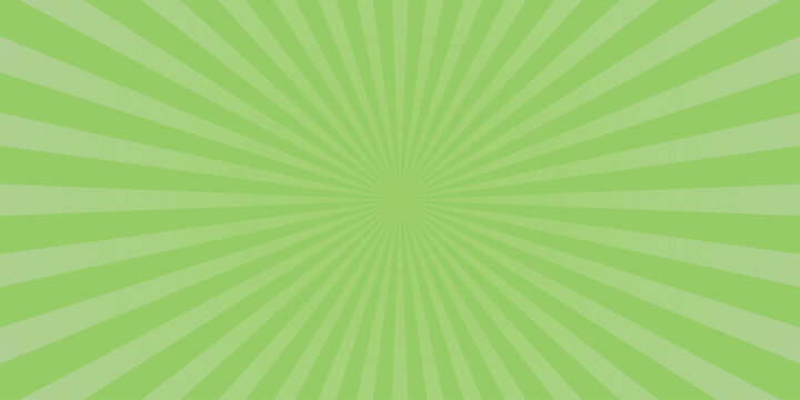 Fresh green sunburst background with radiating lines and a central explosion effect ideal for nature themes and vibrant graphic design