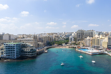 Obraz premium Balluta Bay Beach - Sliema, Malta