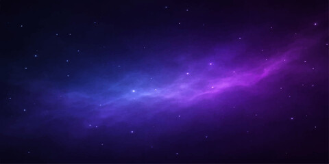 Abstract blue space background with bright stars and galaxy in the dark night sky © Tanvir