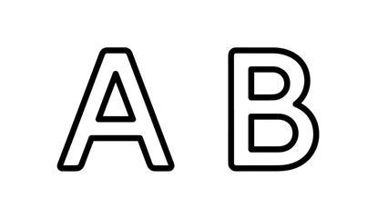 Simple outline icons of letters A and B, representing options, choices, or comparison in A/B testing. © Raisul54