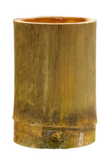 Grilled sticky rice in bamboo (khao lam) isolated on transparent background (PNG), traditional Thai dessert cooked inside bamboo tubes with coconut milk.