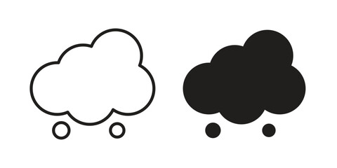 Think bubble icon set. Linear style. Vector icons