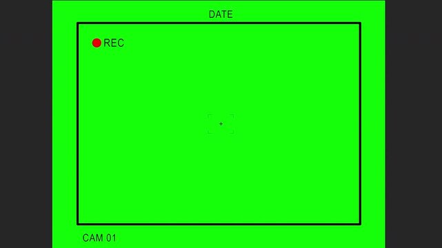 4:3 horizontal camera interface recorder looping on green background. Designed for realistic UI mockups. Great for presentation edits.