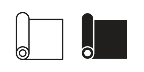 Yoga mat icon set. Linear style. Vector icons © Warpiya