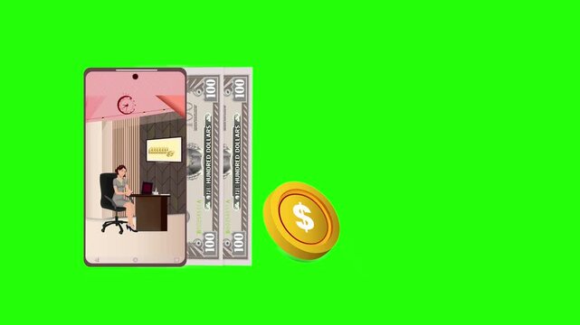 dollar note and coin animation