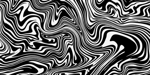 Abstract swirling pattern of black and white lines creating an optical illusion