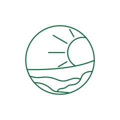 Landscape logo symbol design vector. simple flat logo template.