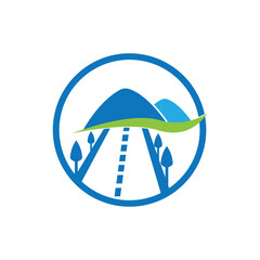 Landscape logo symbol design vector. simple flat logo template.