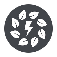Obraz premium Modern minimalist logo design featuring a dynamic energy bolt surrounded by six organic coffee bean shapes arranged in a circular pattern against a sleek dark gray background for branding