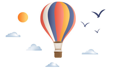 Naklejka premium Hot air balloon floating