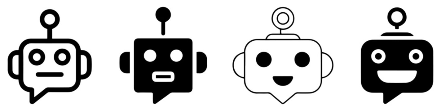 chat bot virtual assistant icon set