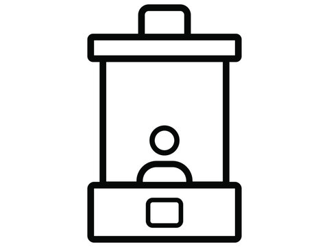 Simple vector graphic outline of information desk operator